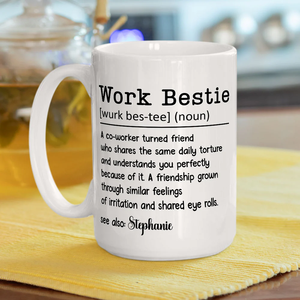 Work Bestie - Personalized Custom Coffee Mug - Image 3