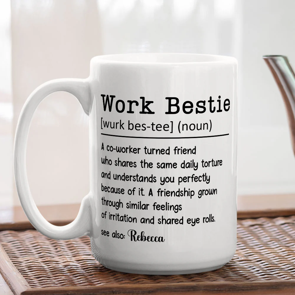 Work Bestie - Personalized Custom Coffee Mug - Image 4