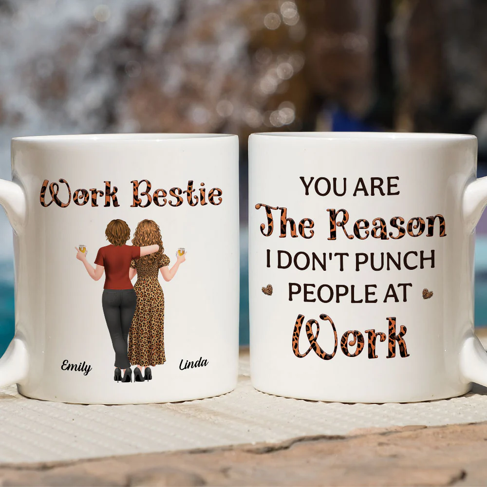 Work Bestie - Personalized Custom Coffee Mug - Image 3