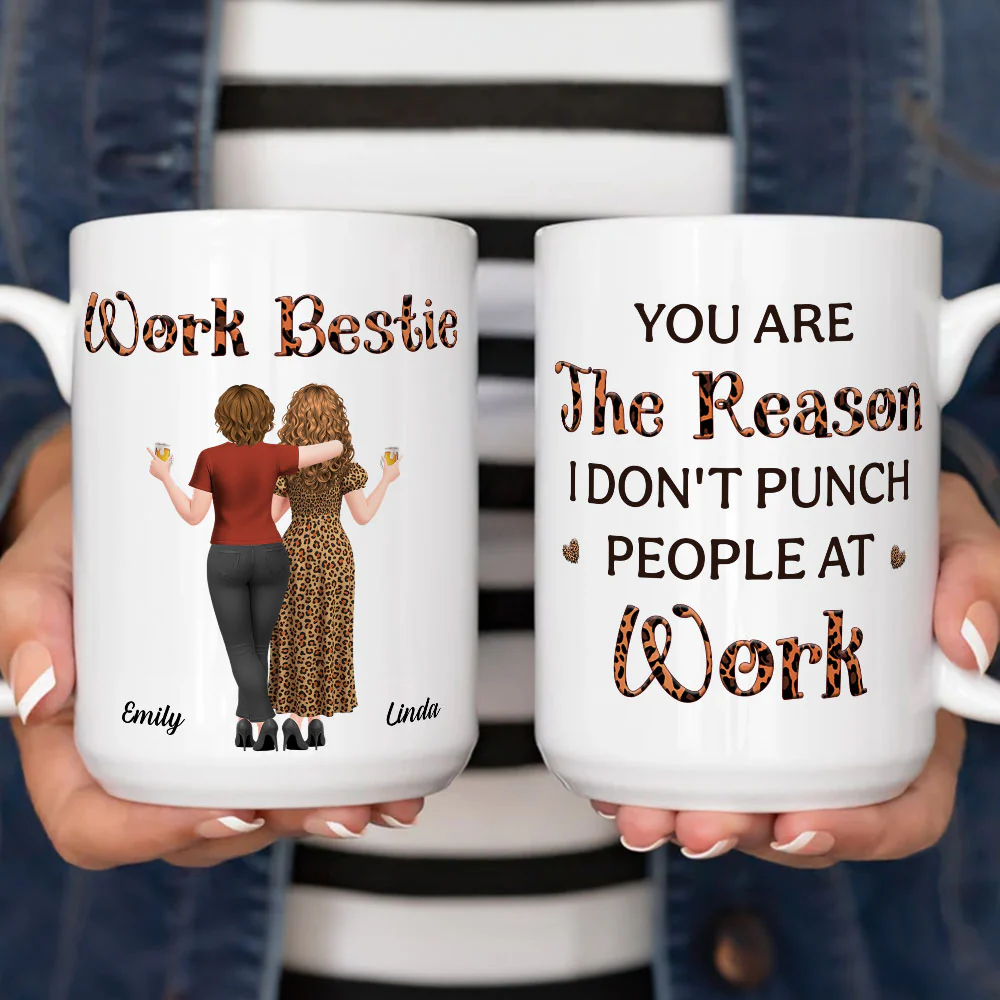 Work Bestie - Personalized Custom Coffee Mug - Image 4