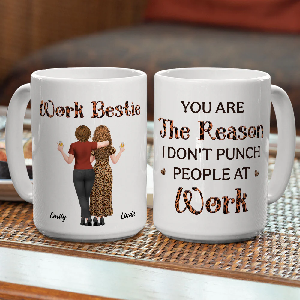 Work Bestie - Personalized Custom Coffee Mug - Image 5