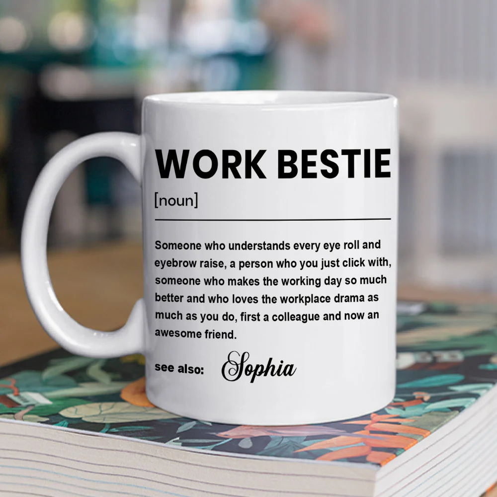 Work Bestie - Personalized Custom Coffee Mug - Image 2