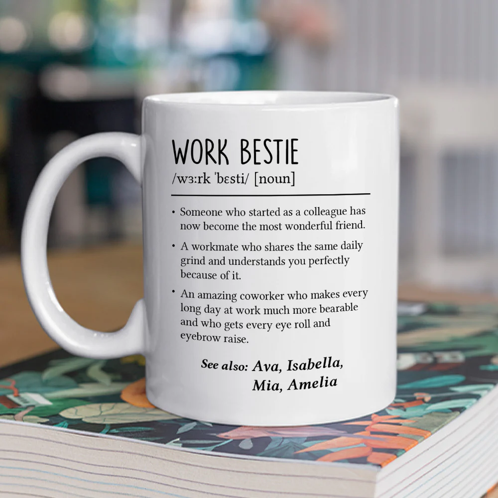 Work Bestie - Personalized Custom Coffee Mug - Image 2