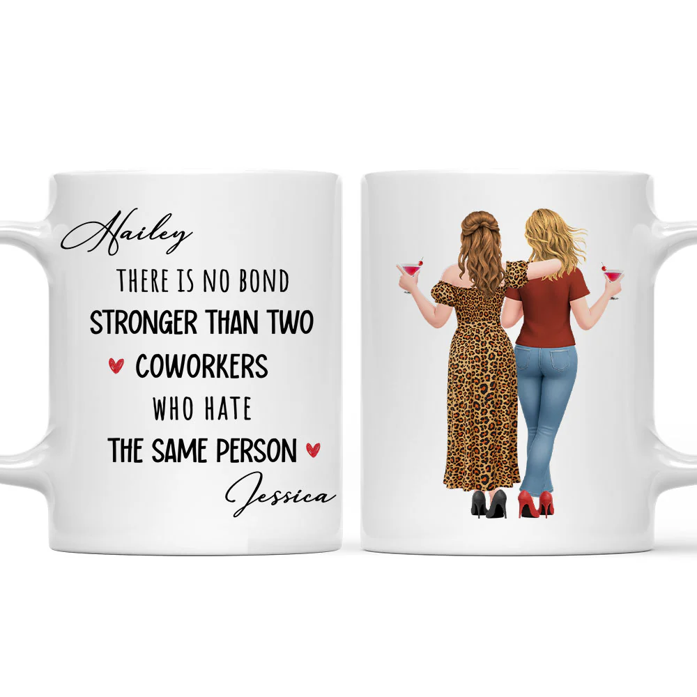 Work Besties Against The World - Personalized Custom Coffee Mug