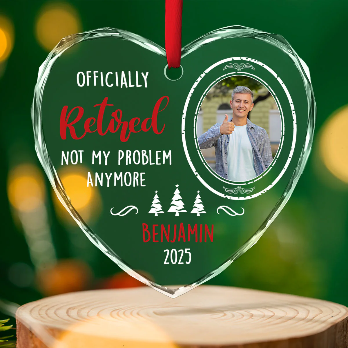 Work Ends Adventure Starts Today - Personalized Custom Glass Ornament - Image 4