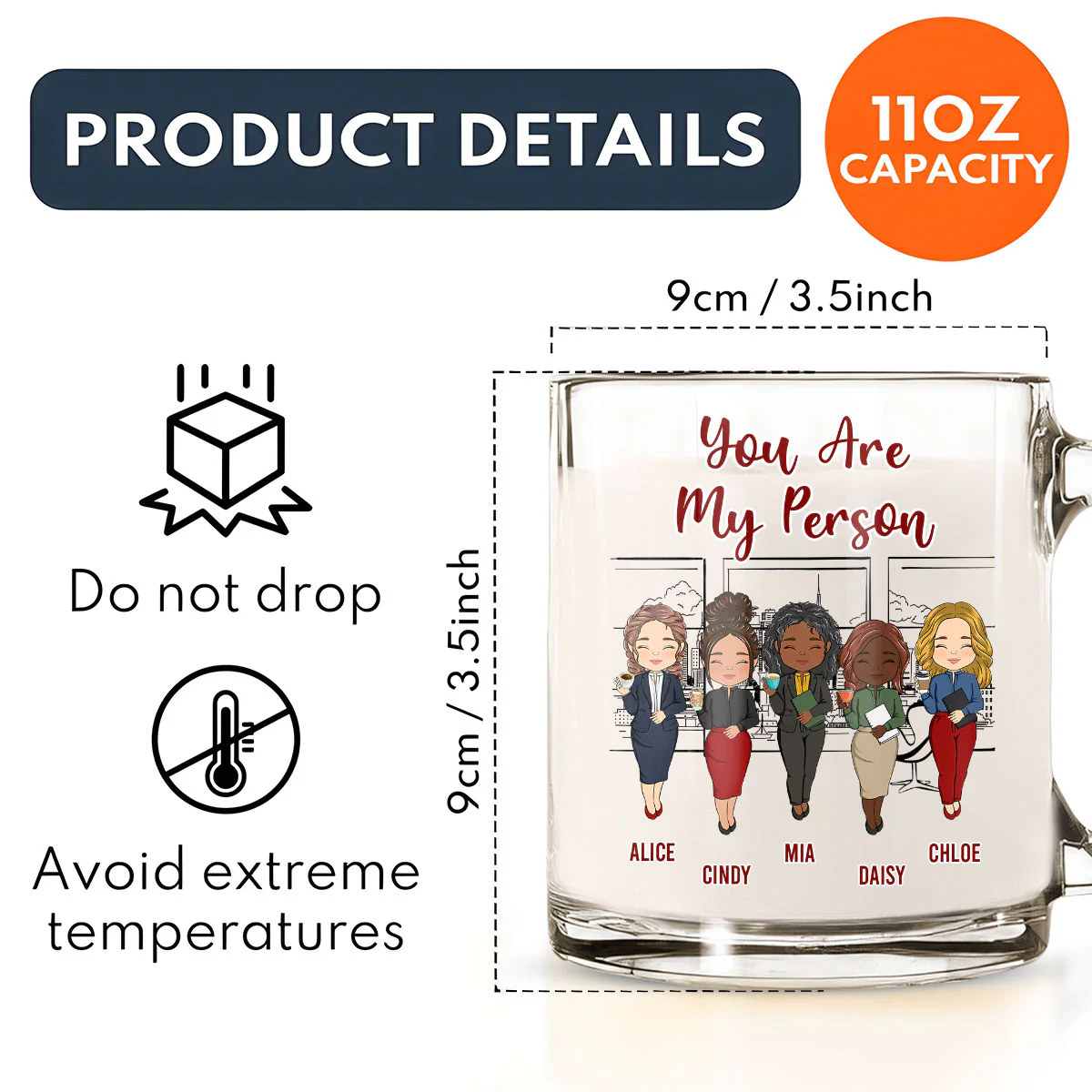 Work Made Us Colleagues Office Worker - Personalized Custom Glass Mug - Image 5