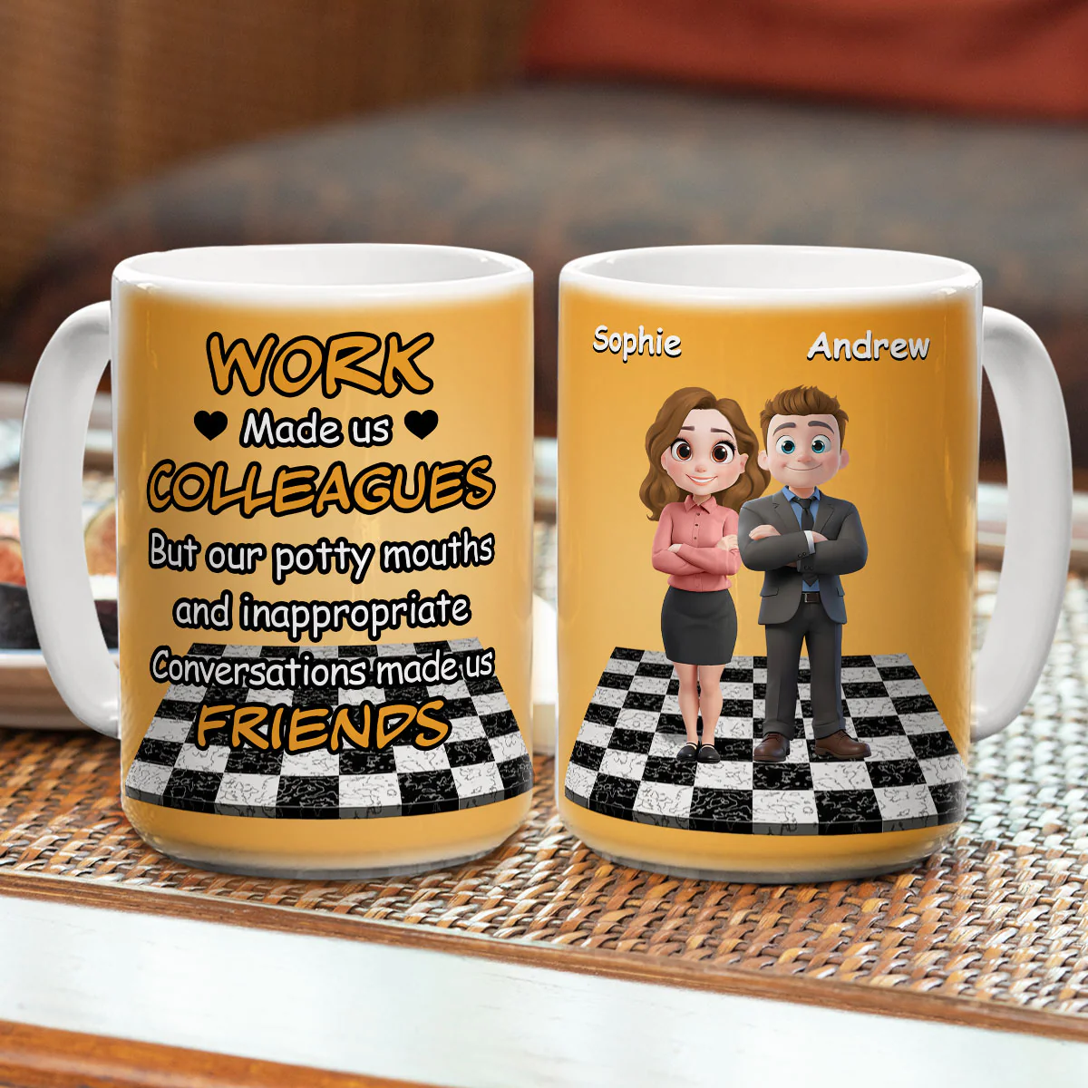 Work Made Us Colleagues - Personalized Custom Coffee Mug - Image 6