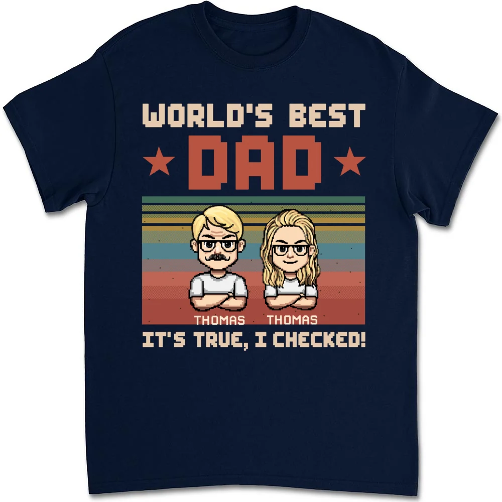 World Best Dad We Checked - Personalized Custom Shirt - Image 9
