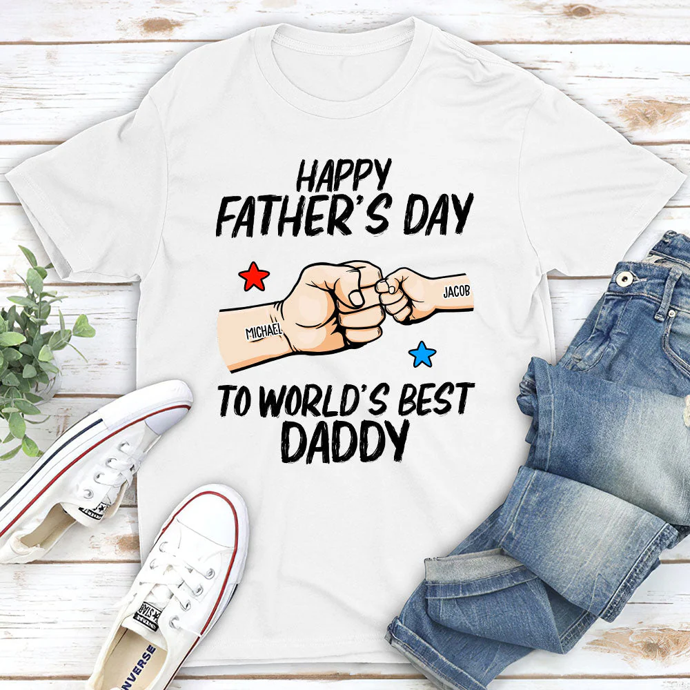World Best Daddy - Personalized Custom Classic T-shirt - Image 2