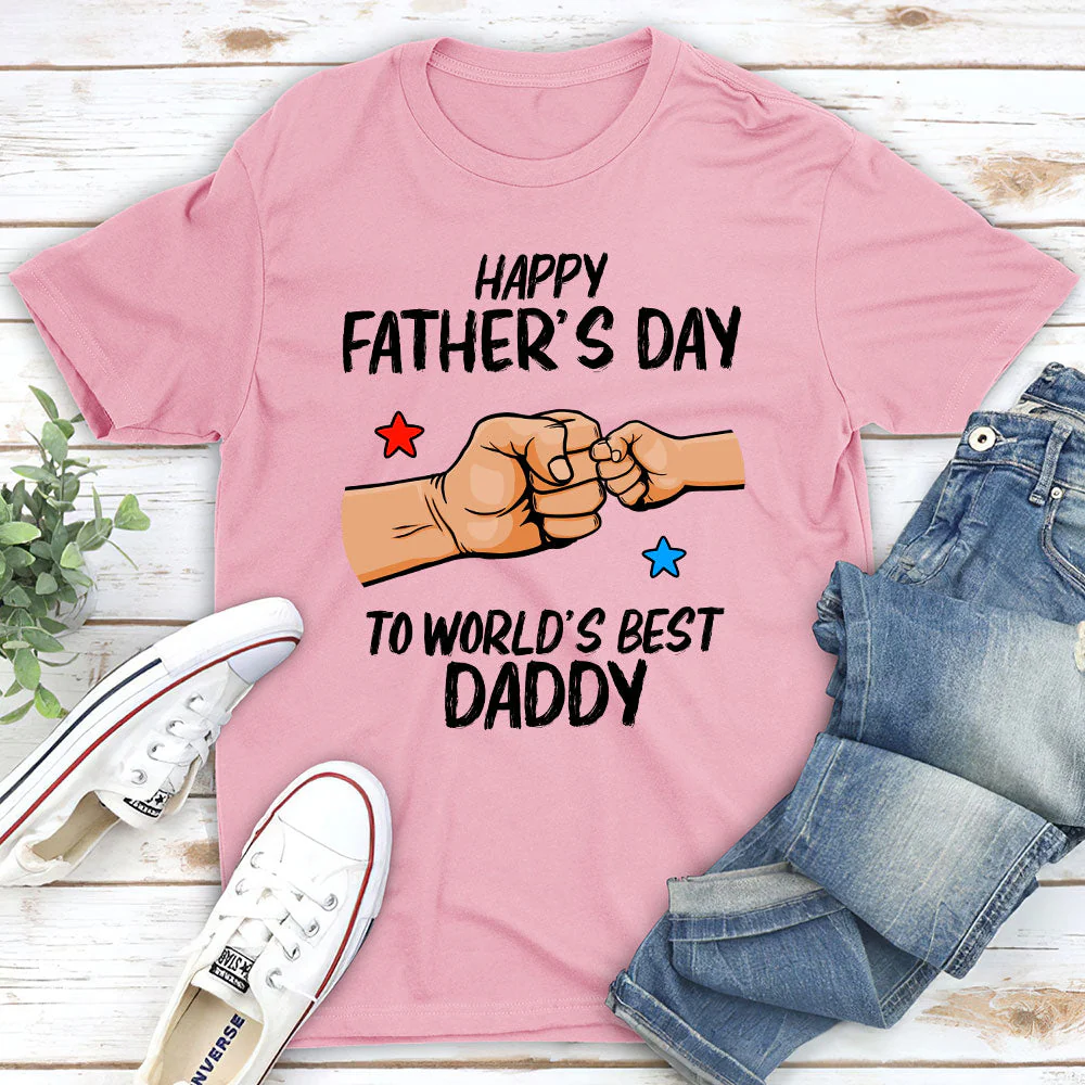 World Best Daddy - Personalized Custom Classic T-shirt - Image 3
