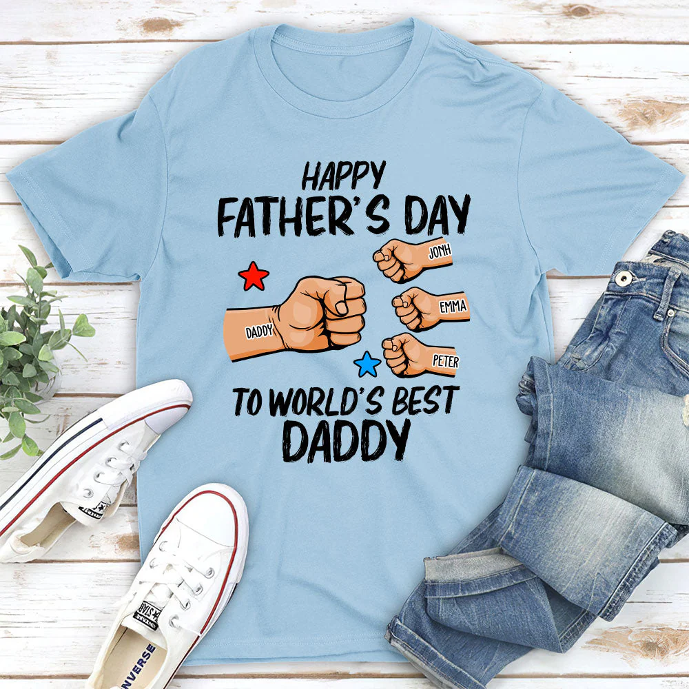 World Best Daddy - Personalized Custom Classic T-shirt - Image 4