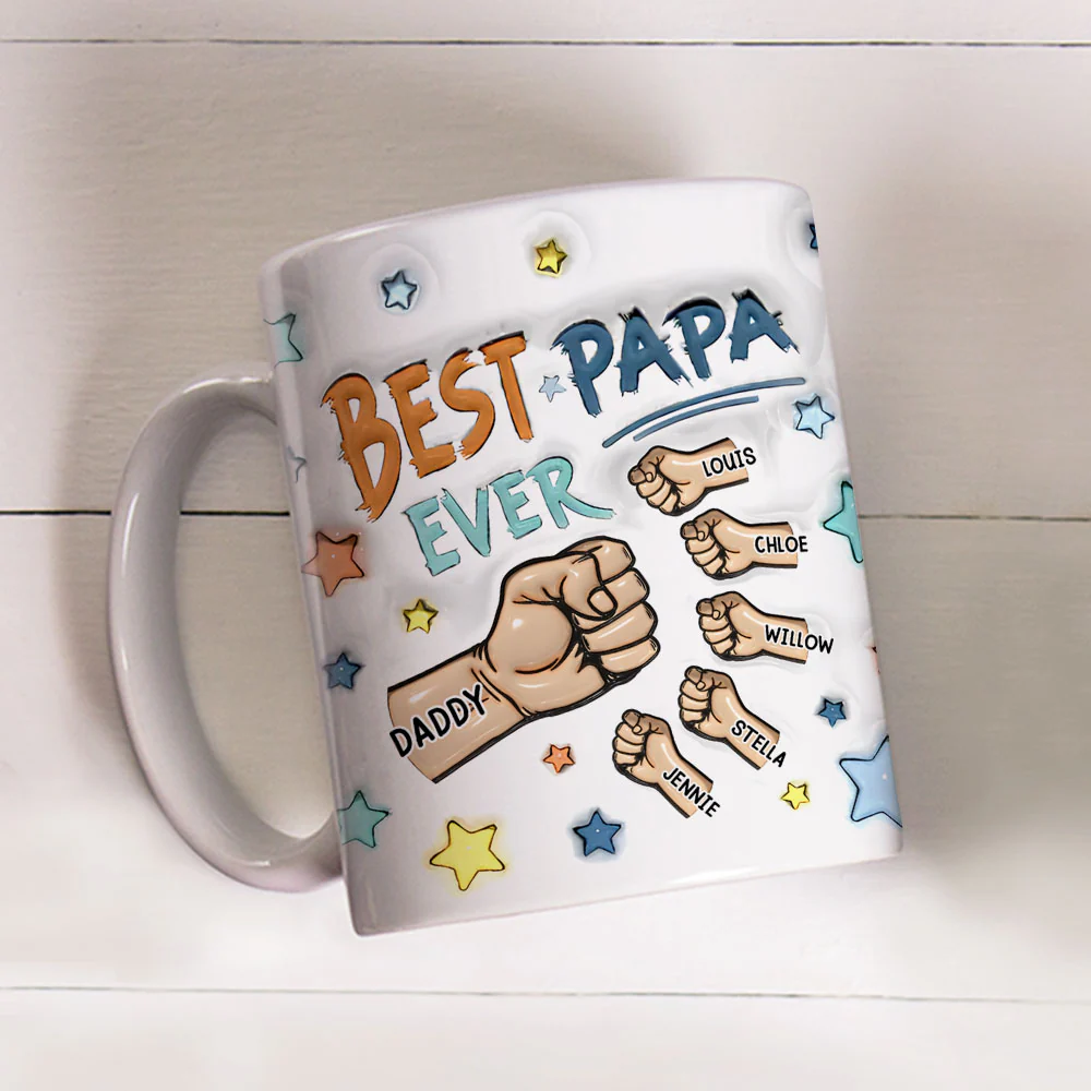 Worlds Greatest Dad - Personalized Custom 3D Inflated Effect Mug - Image 2