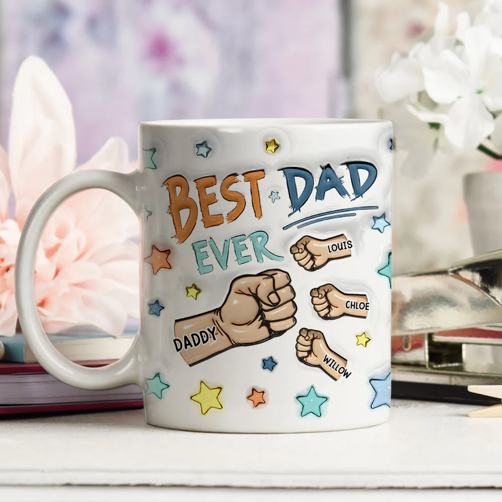 Worlds Greatest Dad - Personalized Custom 3D Inflated Effect Mug - Image 3