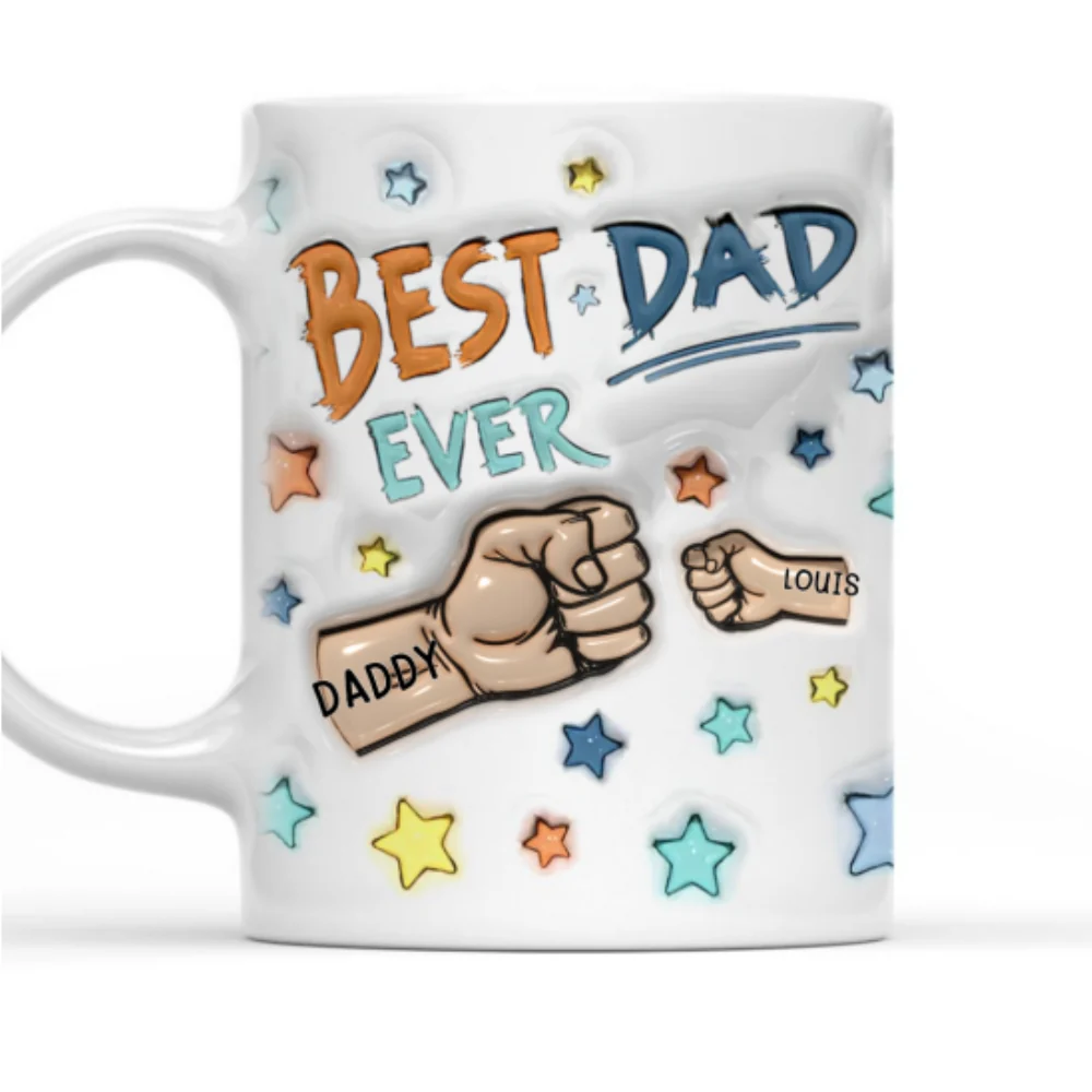 Worlds Greatest Dad - Personalized Custom 3D Inflated Effect Mug - Image 4