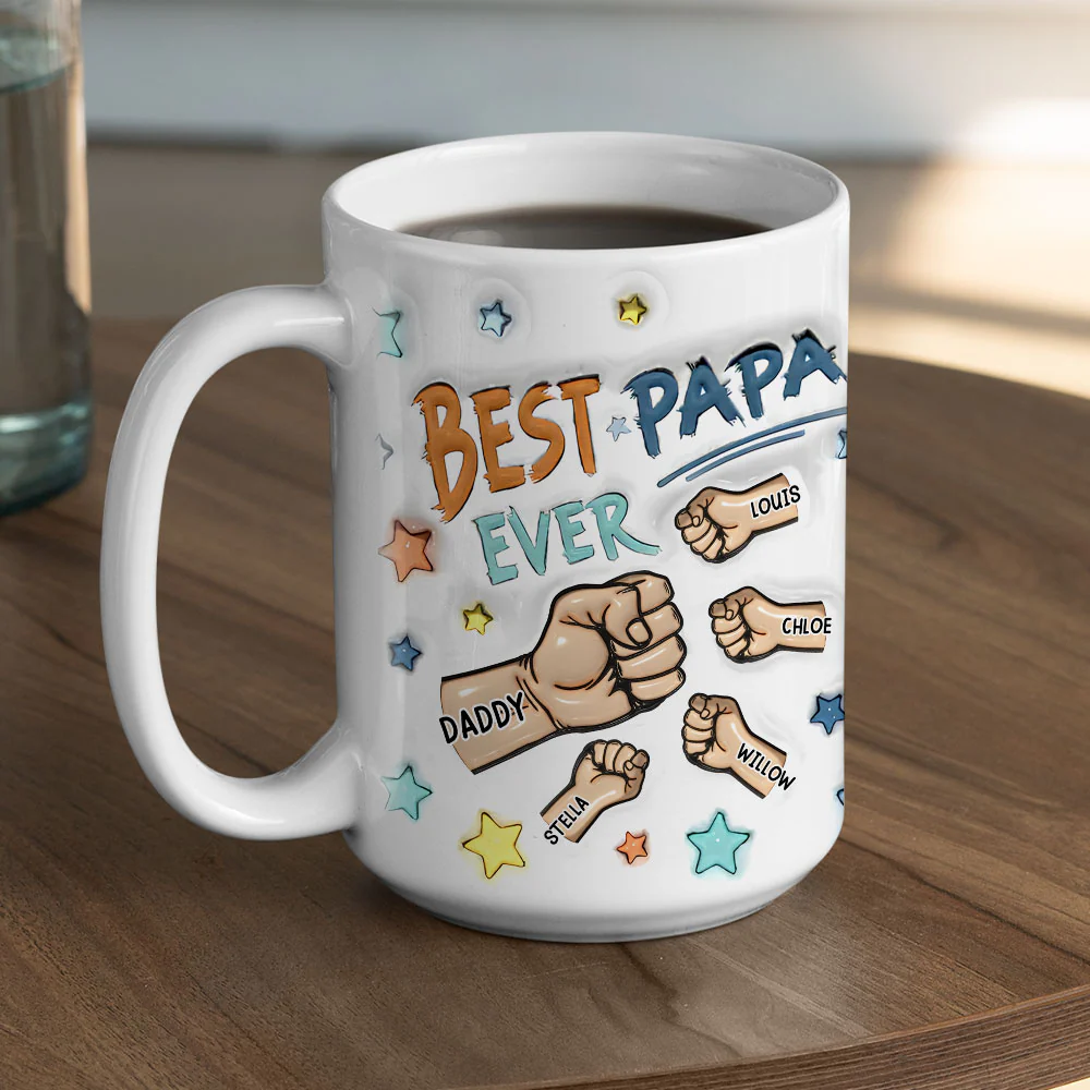 Worlds Greatest Dad - Personalized Custom 3D Inflated Effect Mug - Image 5