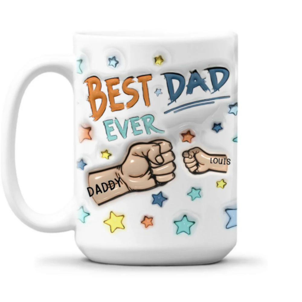 Worlds Greatest Dad - Personalized Custom 3D Inflated Effect Mug - Image 8