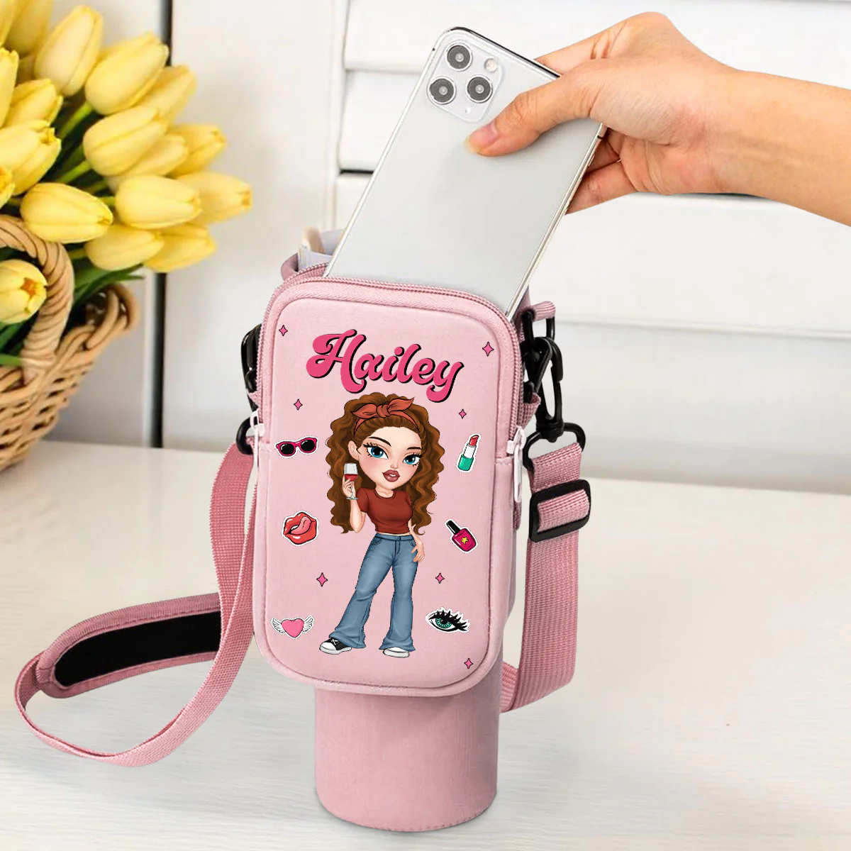 Y2K Girl - Personalized Custom 40oz Water Bottle Carrier Bag - Image 2
