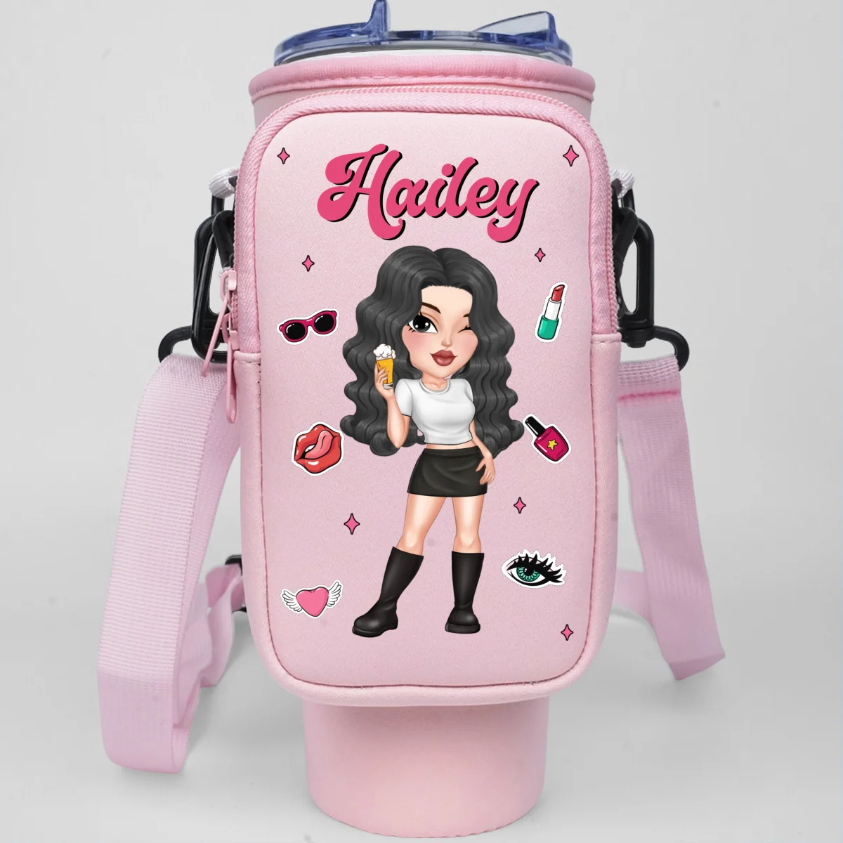 Y2K Girl - Personalized Custom 40oz Water Bottle Carrier Bag - Image 7