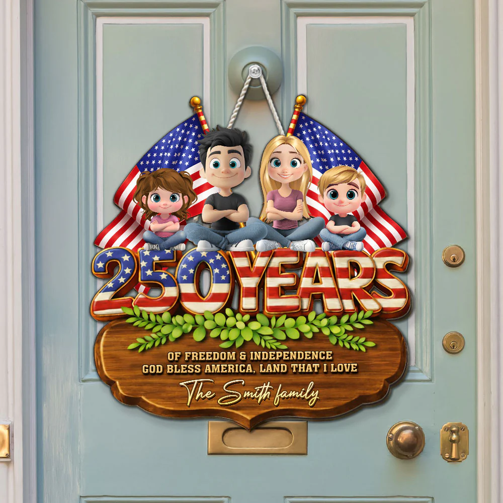 Year Of America - Personalized Custom 3D Effect Wood Sign - Image 2