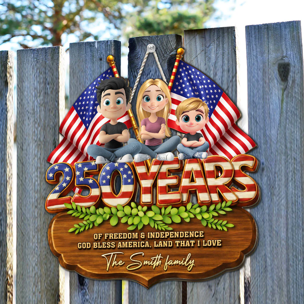 Year Of America - Personalized Custom 3D Effect Wood Sign - Image 5