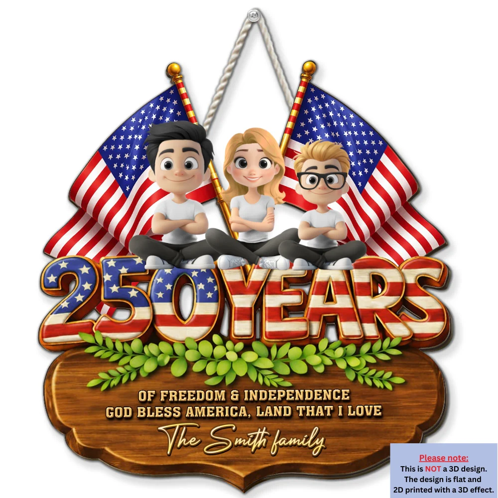 Year Of America - Personalized Custom 3D Effect Wood Sign - Image 6