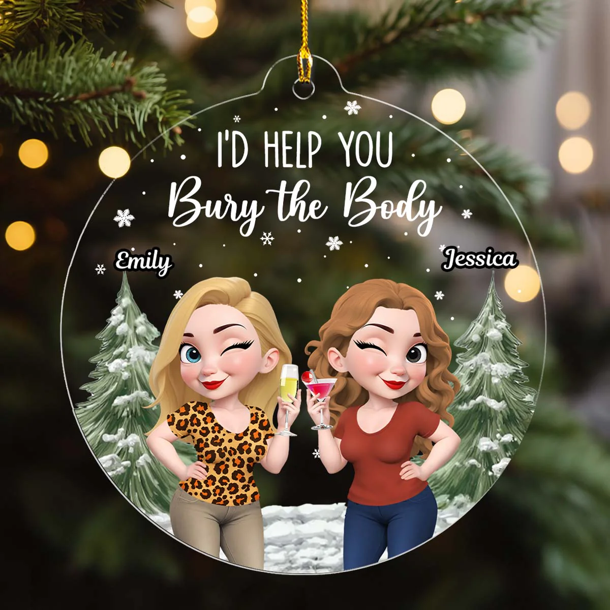Yes I Would Help You - Personalized Custom Acrylic Ornament - Image 2