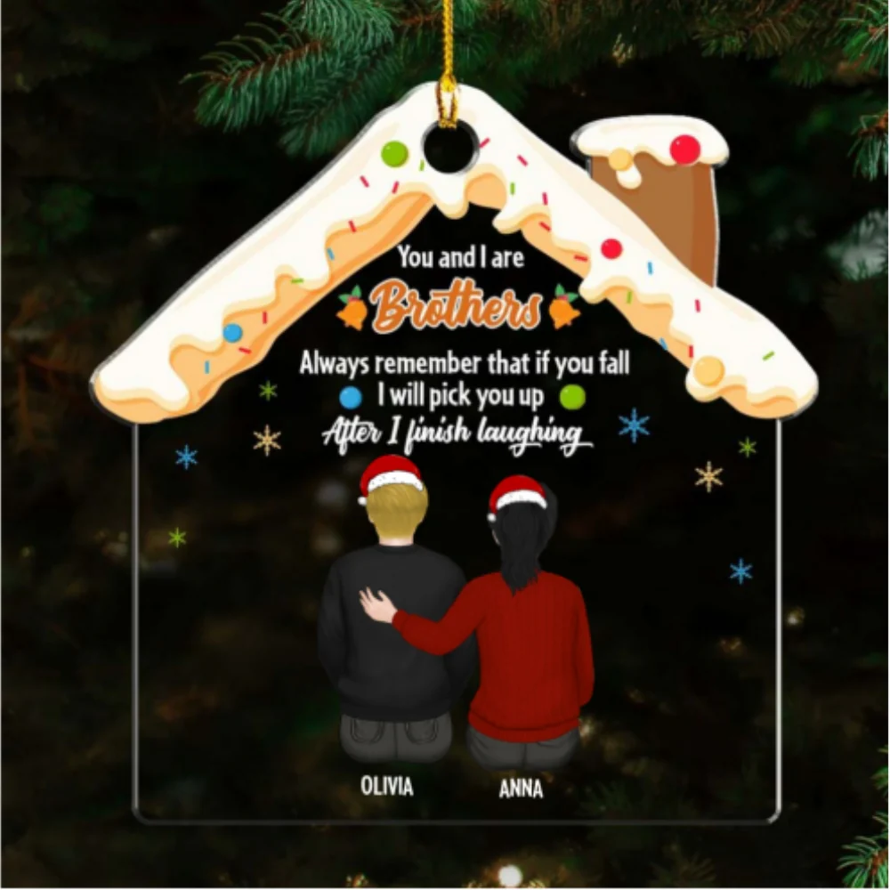 You And I Are Siblings - Personalized Custom Acrylic Ornament - Image 4
