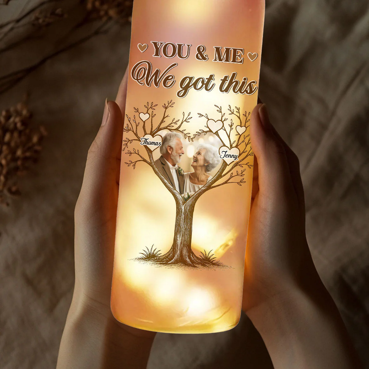 You And Me 2 - Personalized Custom Bottle Lamp - Image 3