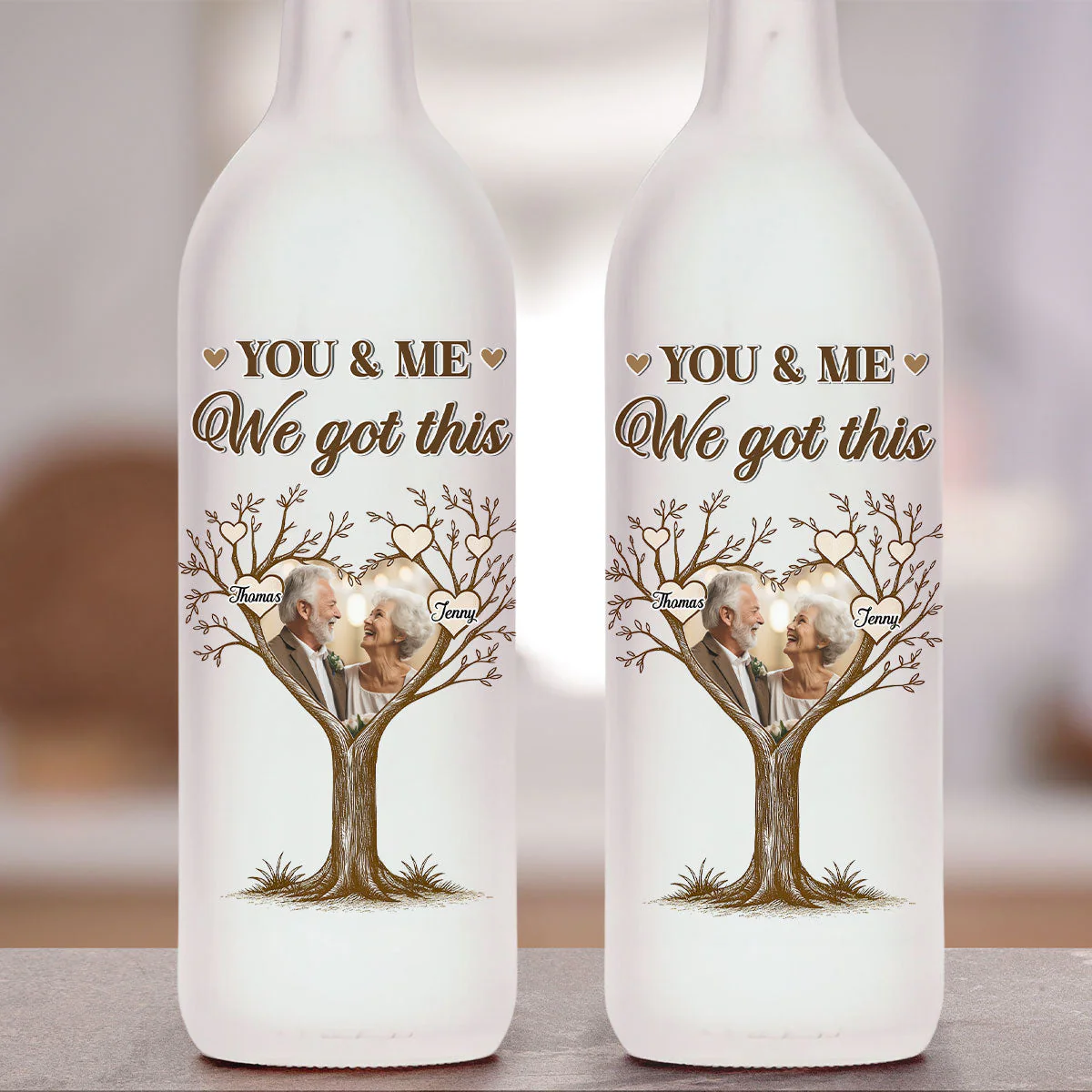 You And Me 2 - Personalized Custom Bottle Lamp - Image 4