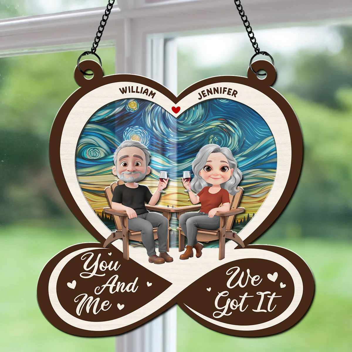 You And Me Always And Forever - Personalized Custom Suncatcher