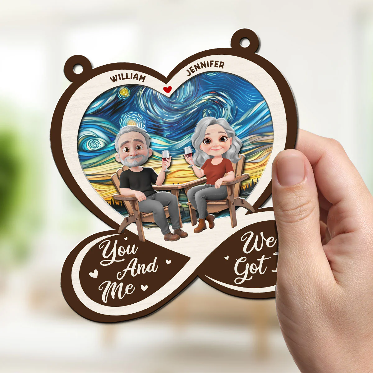 You And Me Always And Forever - Personalized Custom Suncatcher - Image 2