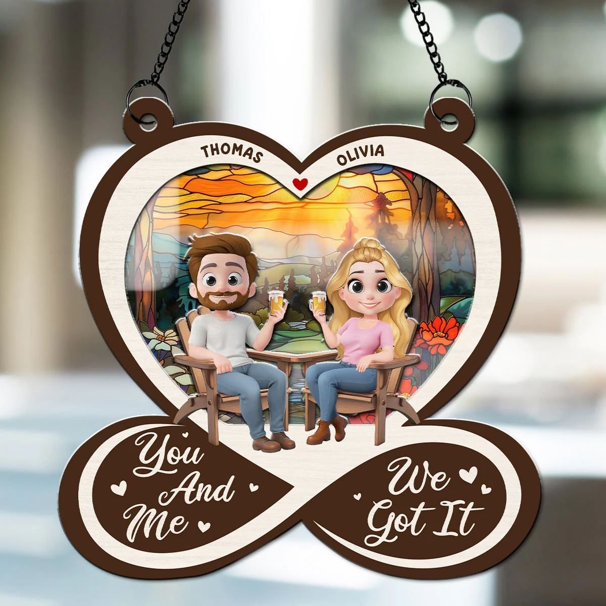 You And Me Always And Forever - Personalized Custom Suncatcher - Image 4