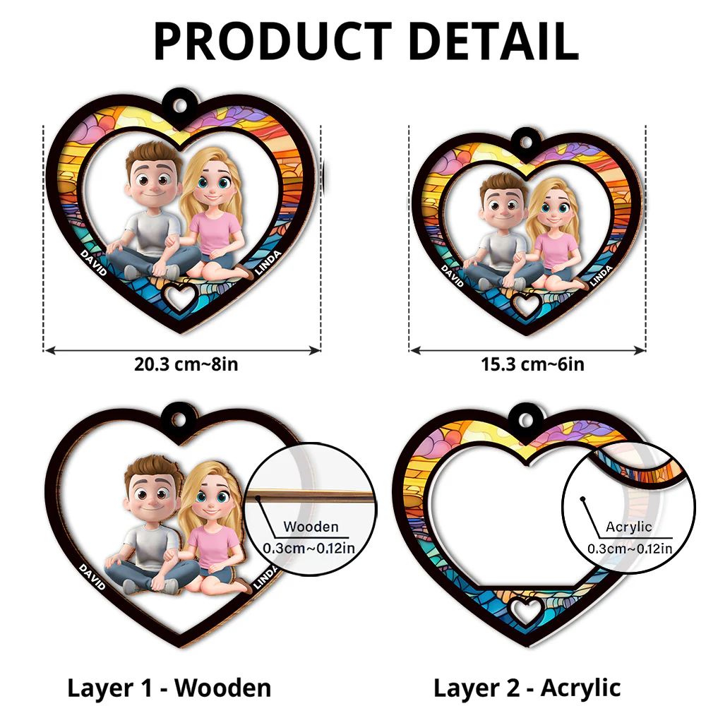 You And Me Always Together - Personalized Custom Suncatcher - Image 5