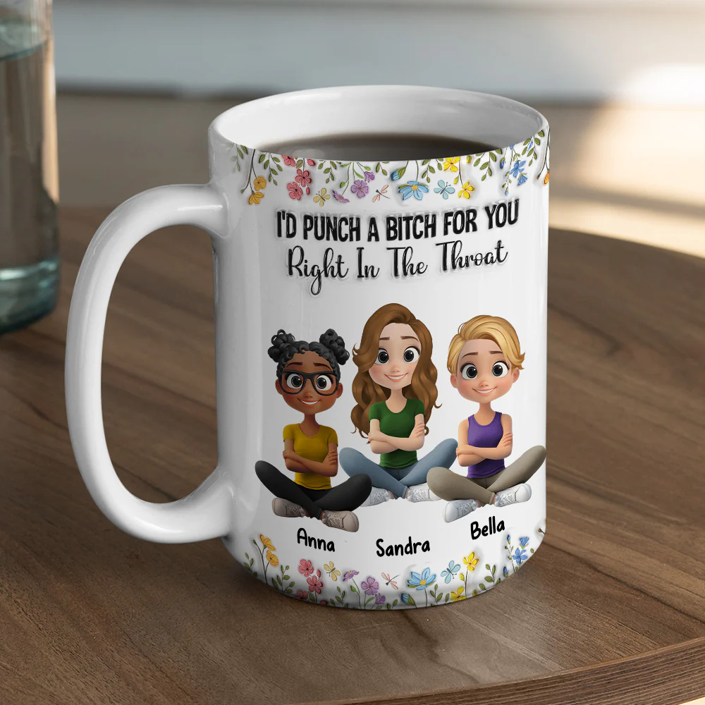 You And Me Bestie Forever Cartoonize - Personalized Custom 3D Inflated Effect Coffee Mug - Image 6