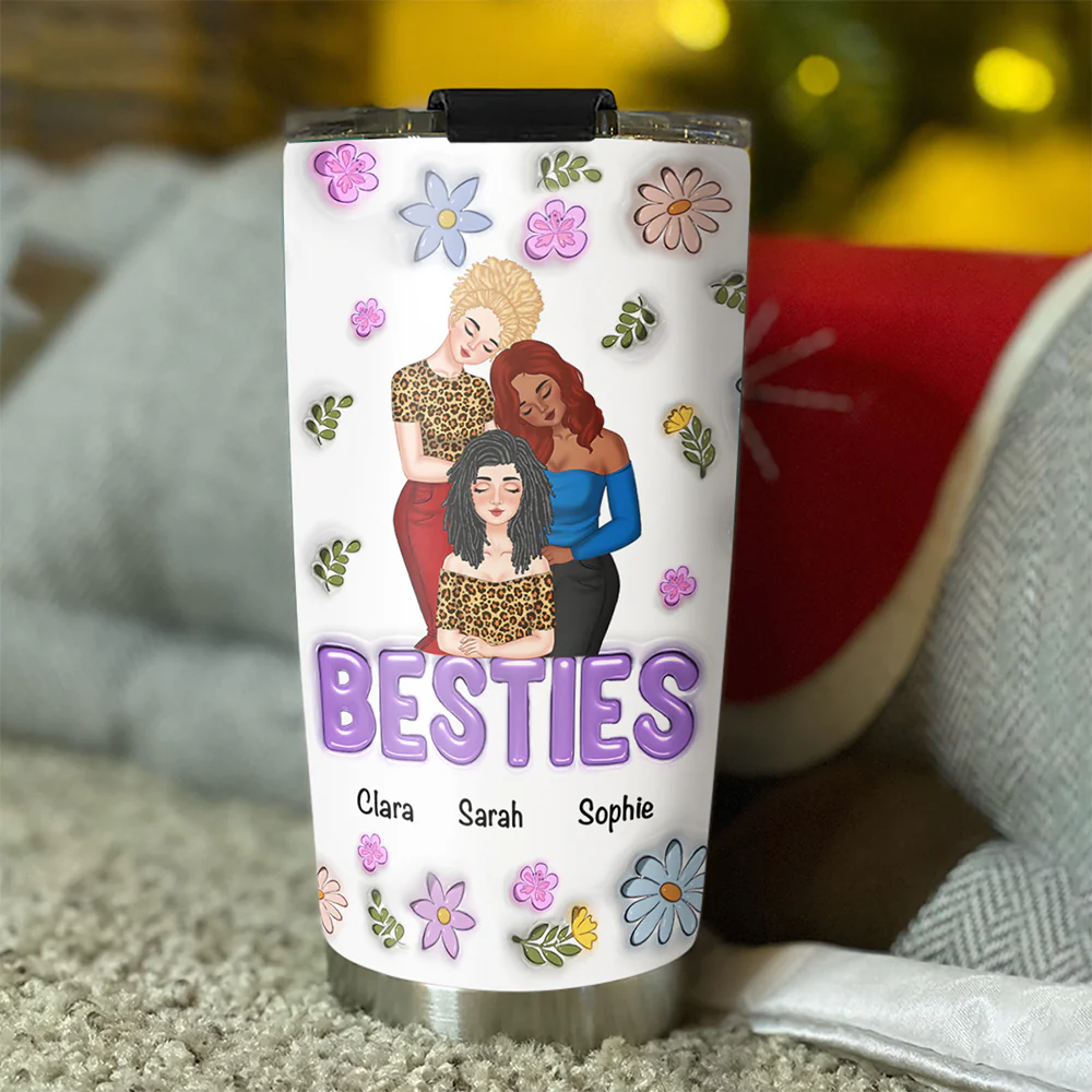 You And Me Besties Forever - Personalized Custom 3D Inflated Effect Tumbler - Image 5