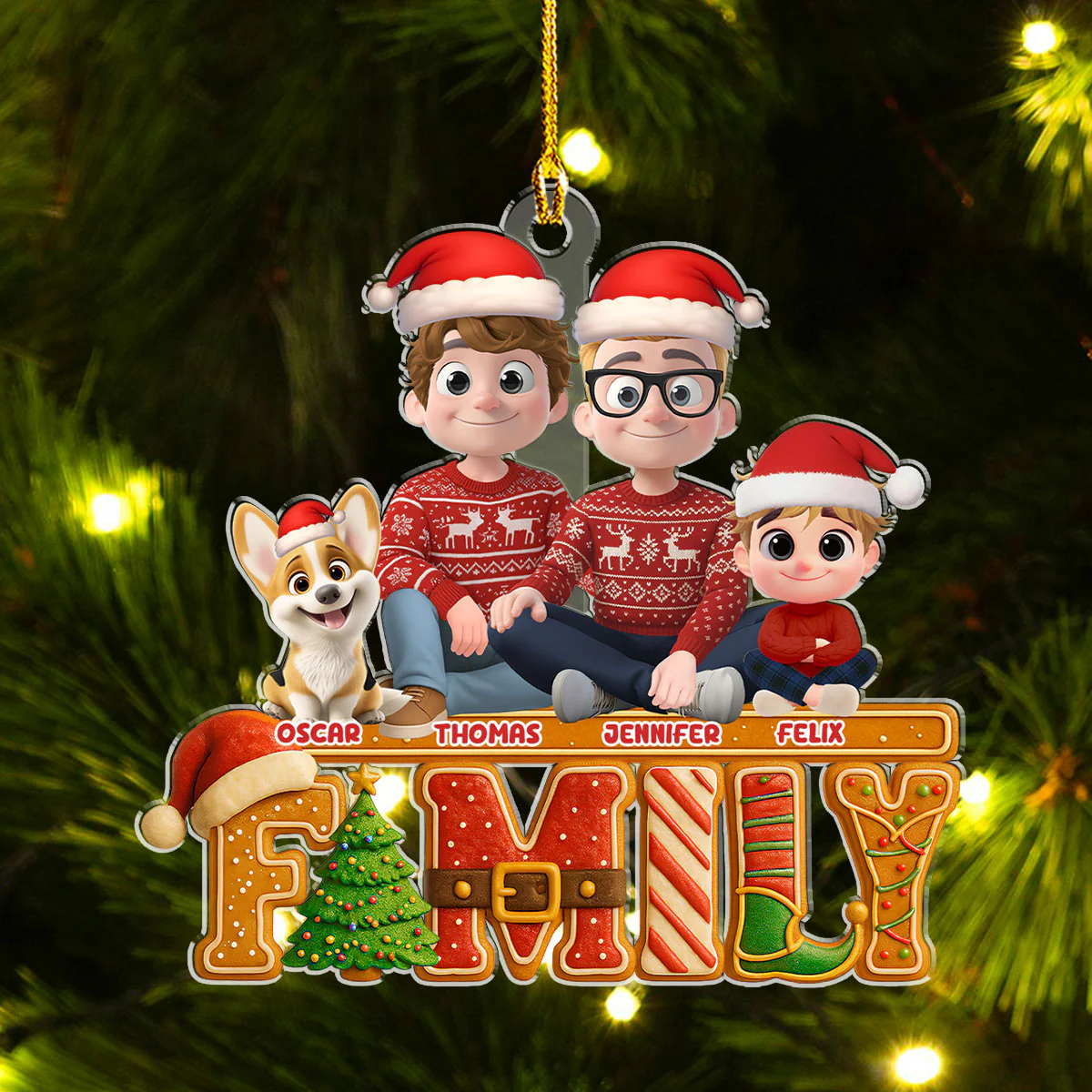 You And Me Christmas Cake Crew - Personalized Custom Acrylic Ornament - Image 2