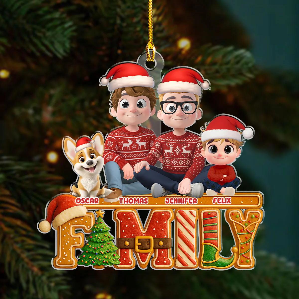 You And Me Christmas Cake Crew - Personalized Custom Acrylic Ornament - Image 5