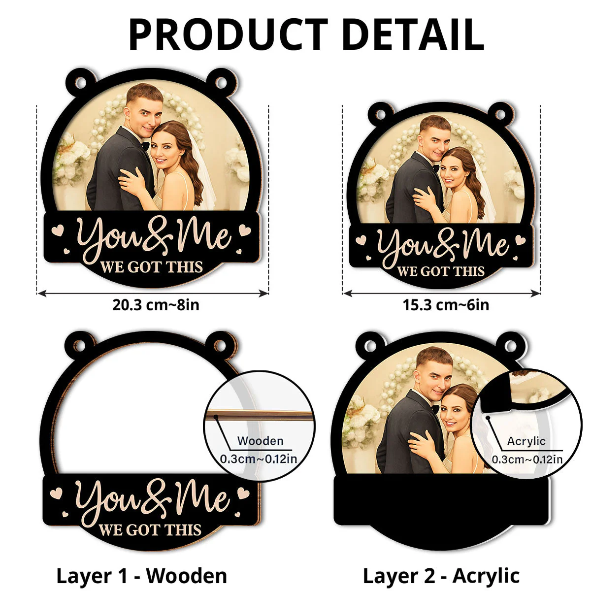 You And Me Couple - Personalized Custom Suncatcher - Image 2