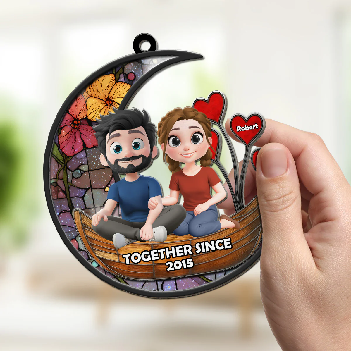 You And Me Forever Suncatcher - Personalized Custom Suncatcher - Image 2