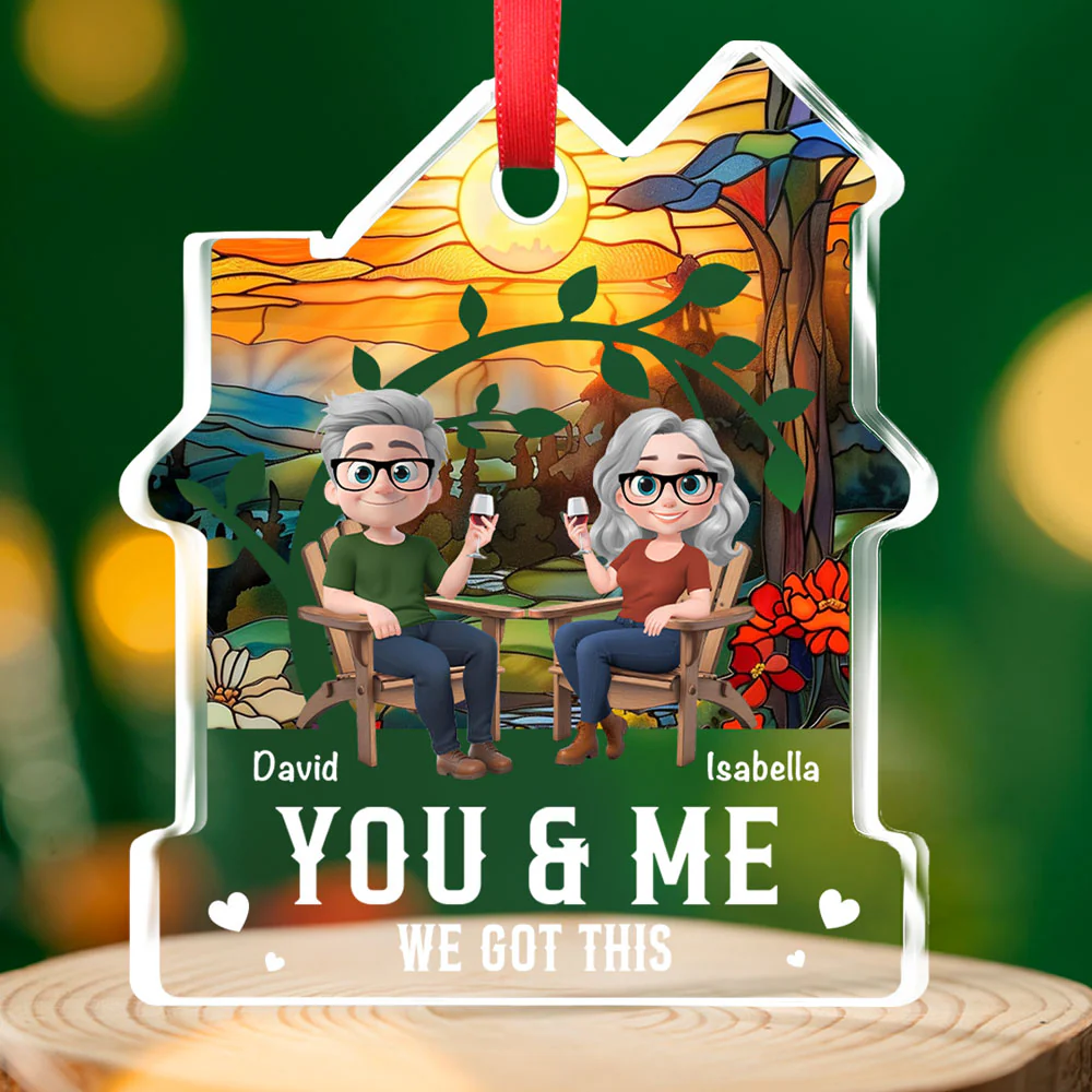 You And Me Got This - Personalized Custom House Shaped Glass Ornament - Image 3