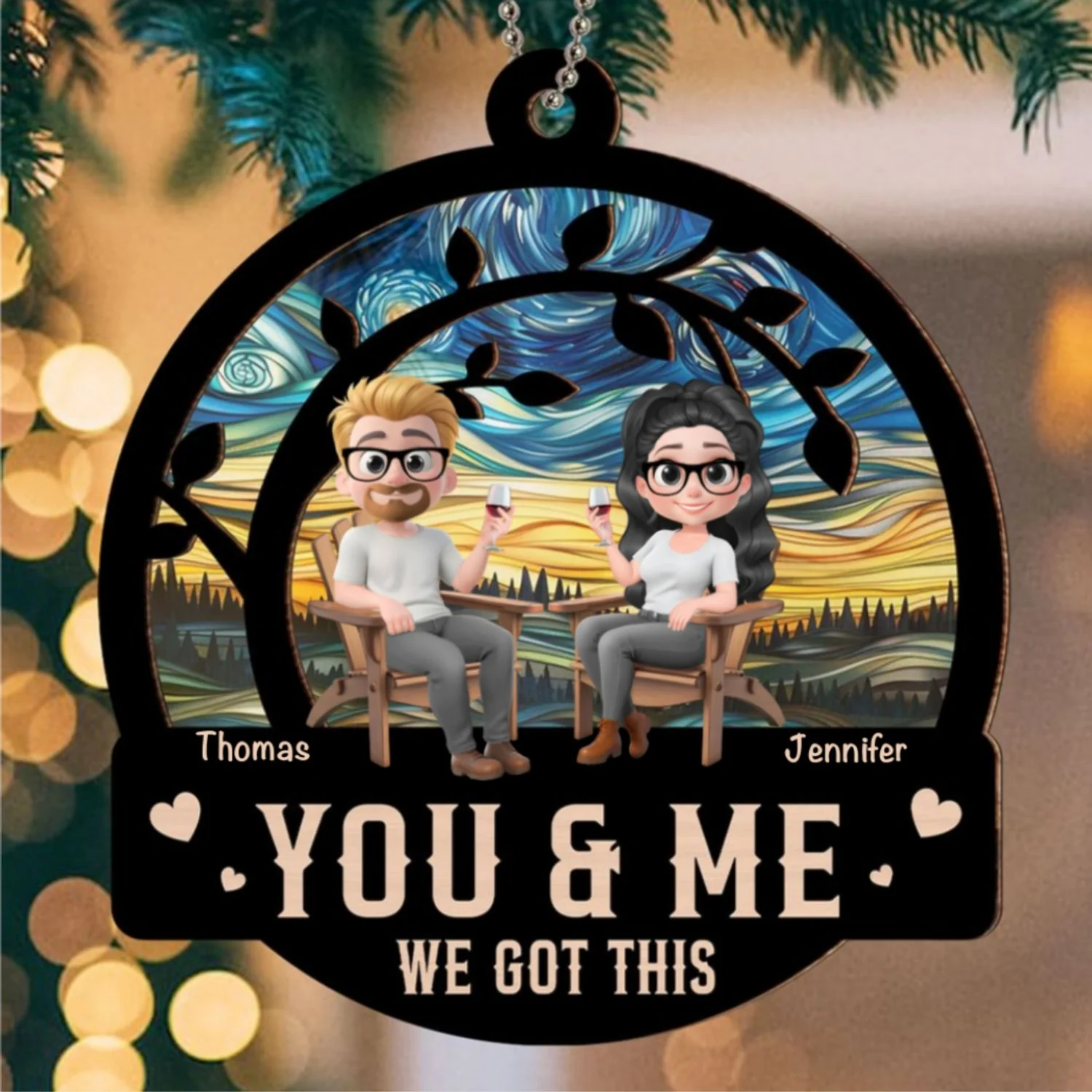 You And Me Got This - Personalized Custom Suncatcher Ornament - Image 6