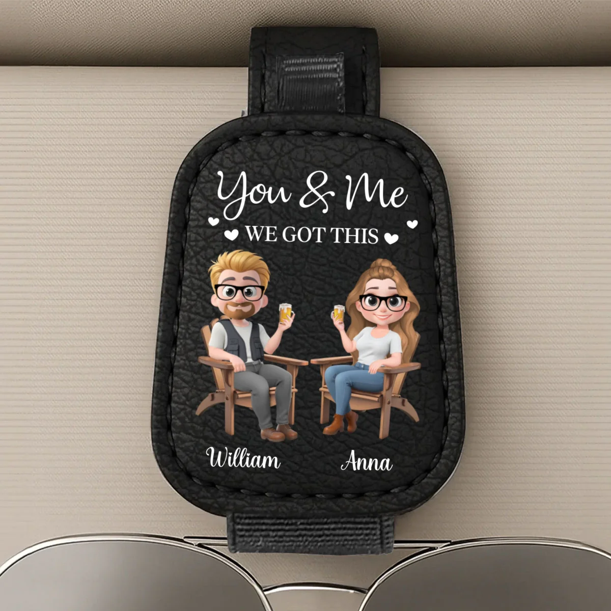 You And Me Got This - Personalized Custom Sunglasses Holder For Car Visor - Image 7