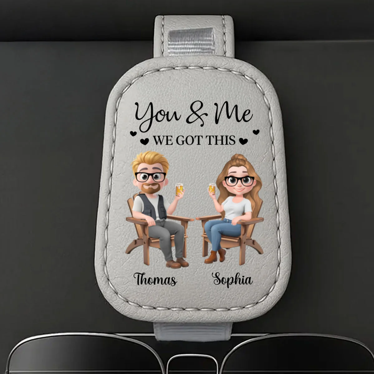 You And Me Got This - Personalized Custom Sunglasses Holder For Car Visor - Image 8