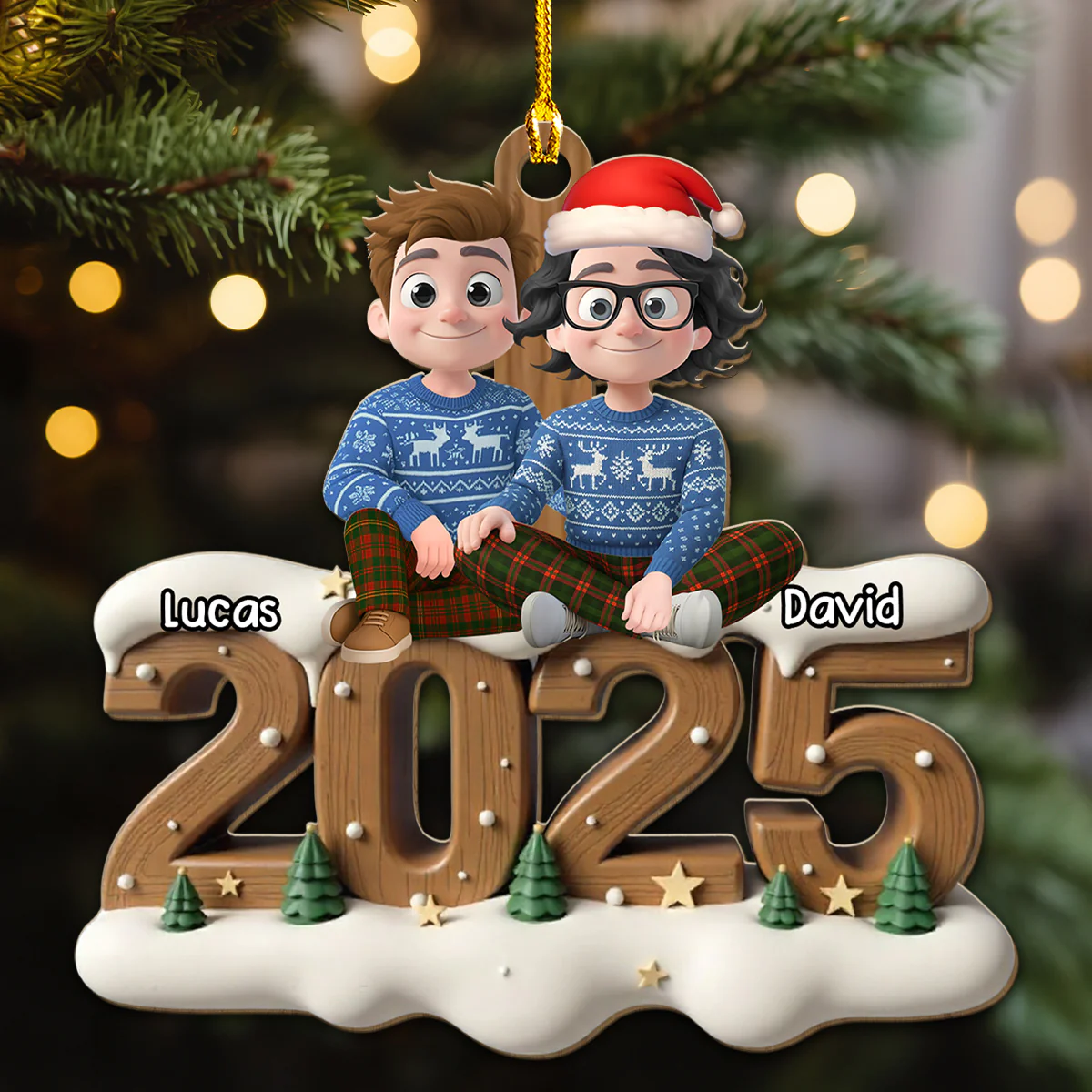 You And Me Now Onwards - Personalized Custom 3D Effect Wood Ornament - Image 4