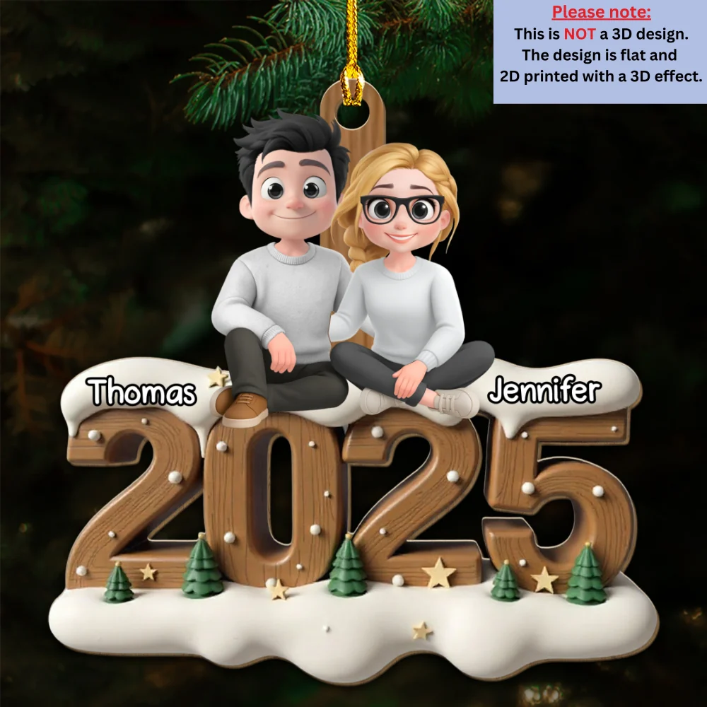 You And Me Now Onwards - Personalized Custom 3D Effect Wood Ornament - Image 5