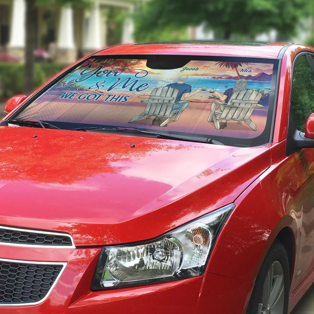 You And Me - Personalized Custom Car Sunshade - Image 4