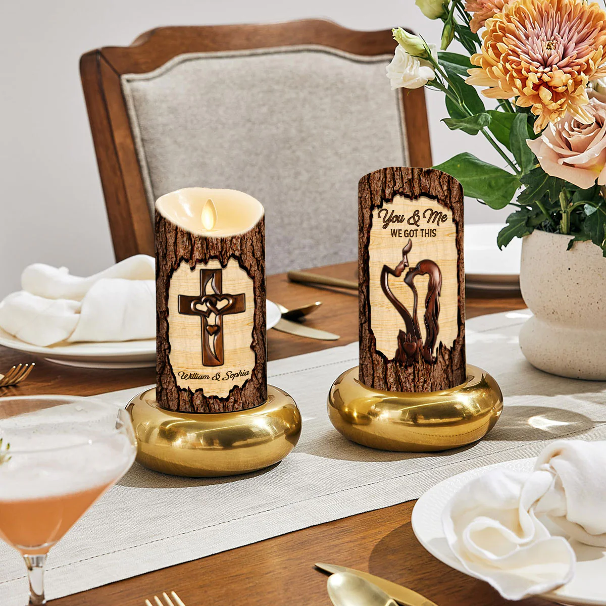 You And Me - Personalized Custom LED Candle - Image 4