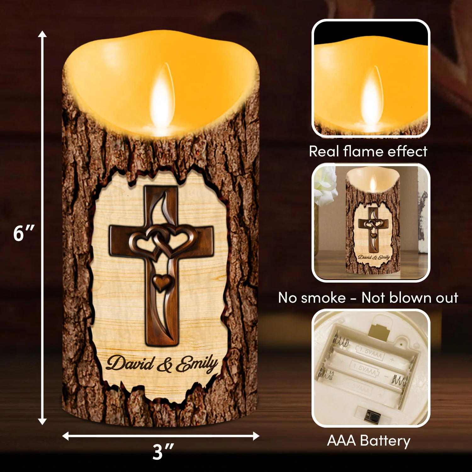 You And Me - Personalized Custom LED Candle - Image 6