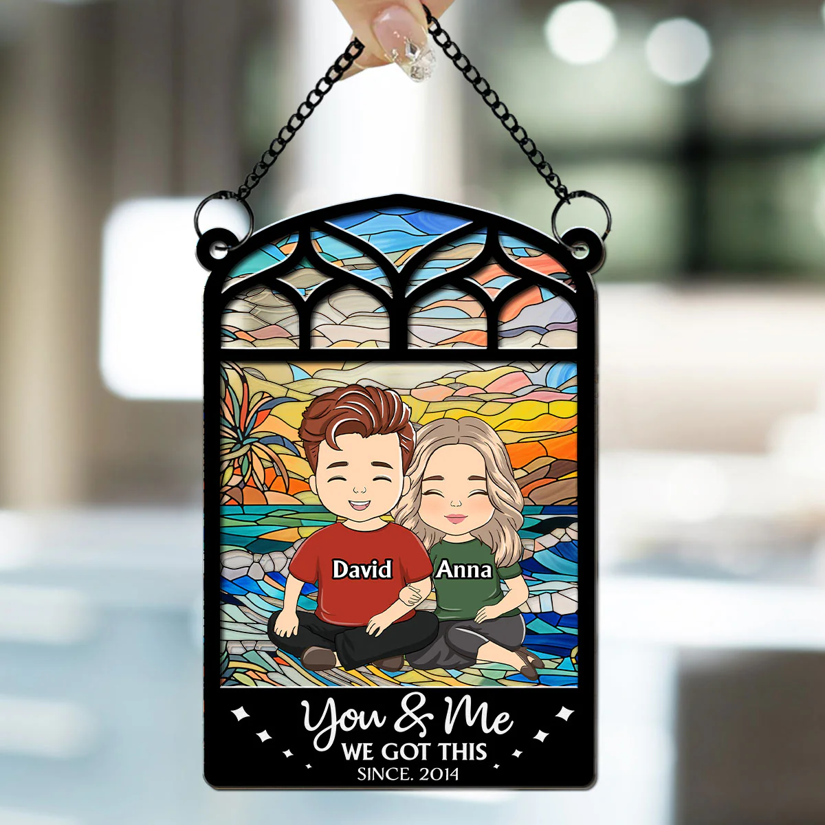 You And Me - Personalized Custom Suncatcher - Image 2