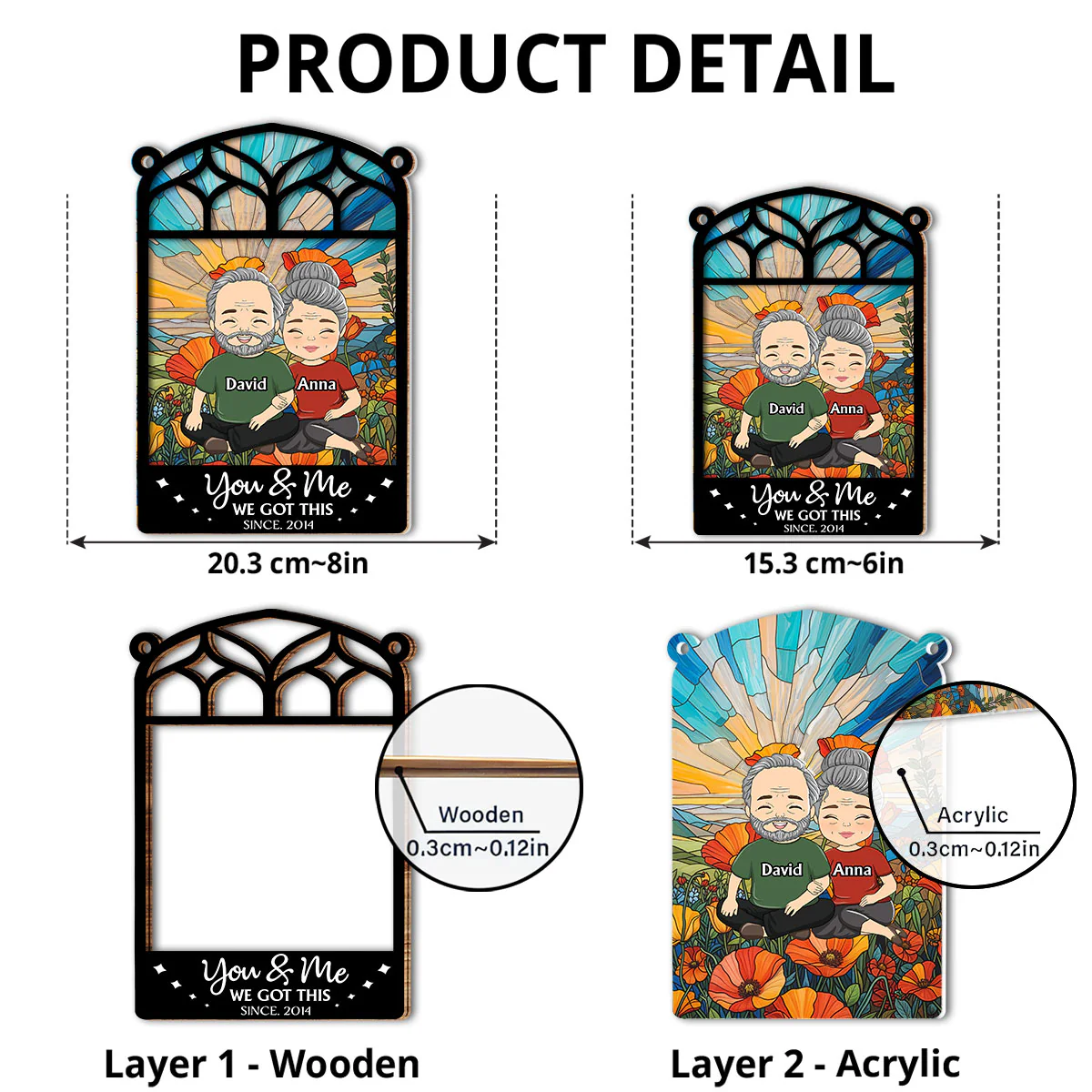 You And Me - Personalized Custom Suncatcher - Image 5
